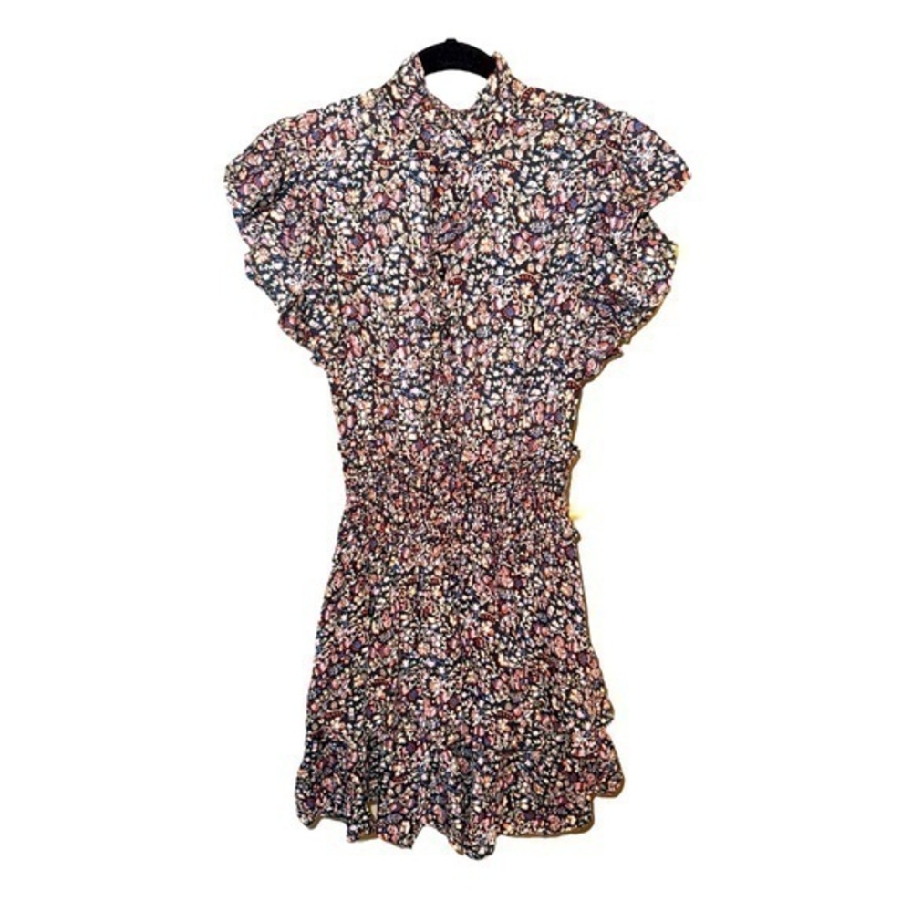 La Vie Rebecca Taylor Womens  Floral Print Pleated Short Mini Dress